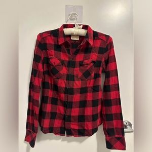 TNA Classic Fit Red and Black Flannel